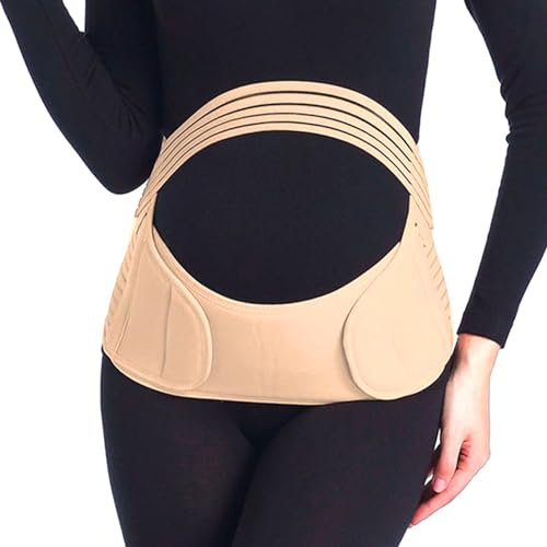 1 ceinture de grossesse marron, ceinture de soutien de grossesse réglable, ceinture abdominale pour la taille et le ventre, empêche les douleurs dans le bas du dos et les vergetures.