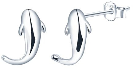 CONILOK Niedlich Fische Ohrringe Silber 925 Stecker Ohrstecker Ohrhänger Silber Damen Schmuck Ohrring Kleine Geschenke für Frauen Mädchen Beste Freundin Mutter Geburtstag Weihnachtstag Valentinstag