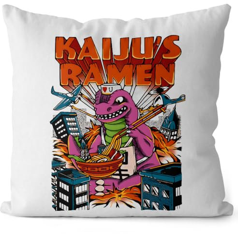 style3 Kaiju Ramen Kissen mit Füllung 40cm Baumwolle Japan Noodle Sushi Monster Tokio