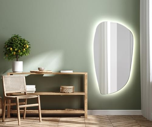 Artforma Badspiegel 54x94 cm Asymmetrisch PPI221 x53, LED, Ohne Rahmen