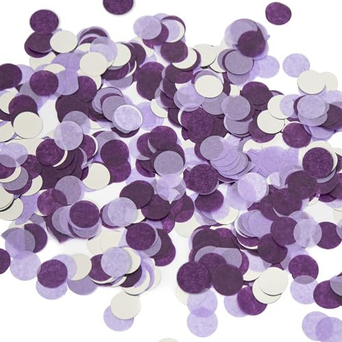 Milifox Konfetti Geburtstag,6500 Stück Konfetti Biologisch Abbaubar,67.5g Hochzeitskonfetti,Geeignet für Geburtstagsdekorationen,Hochzeiten,Jubiläumsfeiern,Lila
