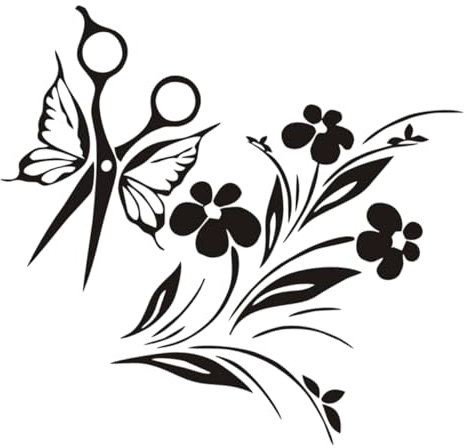 BESTonZON Wandaufkleber Dekor Für Friseursalon Haar Salon Scissor Aufkleber Tapete Wandaufkleber Mit Klebstoff Für Wände Fliesen Fenster Metall Schränke Und Kunststoff Rückstandsfrei Zu Entf