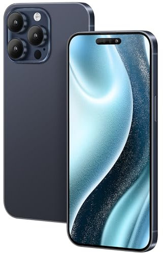FufoneUS Anzeige gefälschte Spielzeug Telefon Handy Metallic Modell Nicht funktionierende Replik 1:1 Telefon für Phone 15 Pro gefälschte Spielzeug Handy (Fur 15 Pro Blau Farbbildschirm)