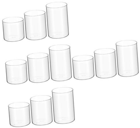 Alipis Lot De 4 Photophores en Verre 3 Pièces X 4 pour Bougies Chauffe-Plat Vides Décoratifs pour La Maison Et Les Événements