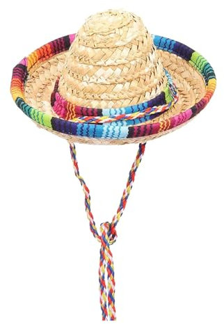 Sombrero de paja mexicano estilo étnico para hombres y mujeres, artesanía de paja de verano, sombrero grande para el sol BpM53, caqui, Talla única