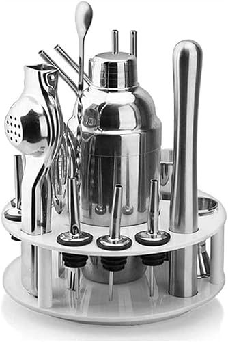 GeRRiT Set di shaker da cocktail, kit barista in acciaio inossidabile a 20 pezzi, strumenti da bar professionale for miscelazione di bevande, casa, bar, feste, scagliare