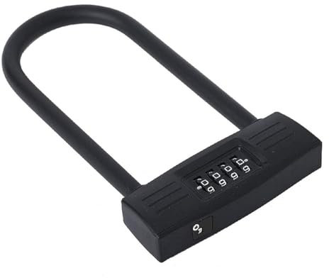 Heavy Duty U Lock, 4 Digit Combination Password Bicycle Lock, Bike Combination U Lock, Heavy Duty Bike Combination U Lock Paddle Lock, Waterproof, No Key,Bike U Lock for Home,School (227 * 112 MM)