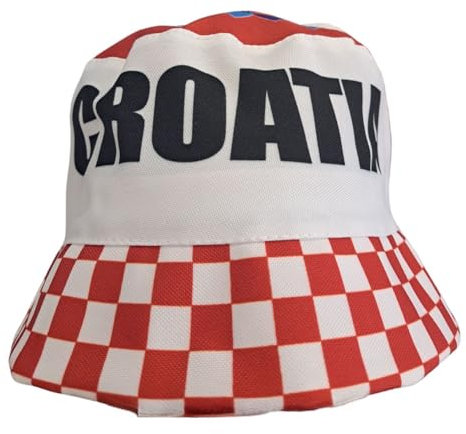 Wallitschek Fischerhut Kroatien (hochwertige Qualität), Fanhut, Sonnenhut, Anglerhut, Mütze, Bucket hat, Fussball, Europa