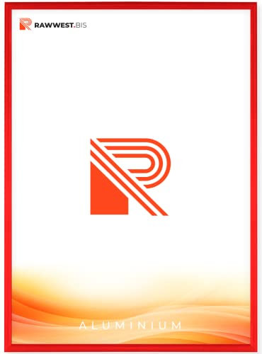 RAWWEST.BIS Cadre Photo 70x100 cm en Aluminium Anti-reflet rouge cadre decoration murale pour Affiche Poster Œuvre d'Art Photo Puzzle Verre Acrylique Fixation Verticale & Horizontale