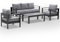 LANOX Aluminium Lounge Möbel Outdoor Gartenmöbel Set Gartenlounge-Set Loungeset für 5 Personen Terrasse Balkon, wetterfest Sitzgruppe Essgruppe Gartengarnitur