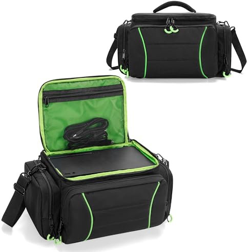 PGmoon Custodia per Console di Gioco Compatibile con Xbox Series X, Borsa Portatile con Abbastanza Spazio per Controller, Dischi, Cavi e Altro,Verde (Design Brevettato)
