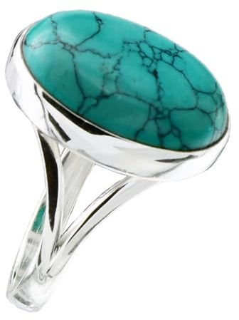 I-be, Türkis Edelstein Ring oval, 925 Silber, im Geschenketui, 107412/13x18 (58)