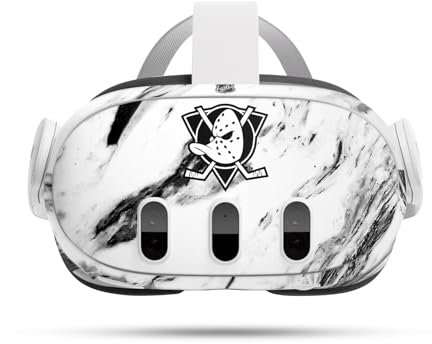 Head Case Designs Offizielle NHL Marmor Anaheim Ducks Vinyl Haut Aufkleber kompatibel mit Meta Quest 3
