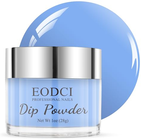 EODCI Sea Blue Dip Powder Color, Nail Dipping Powder French Pro Collection System Nail Art Starter Manicure Salon DIY at Home, Odor-Free&Long-Lasting, No Needed Nail Lamp Curing, 1 Oz