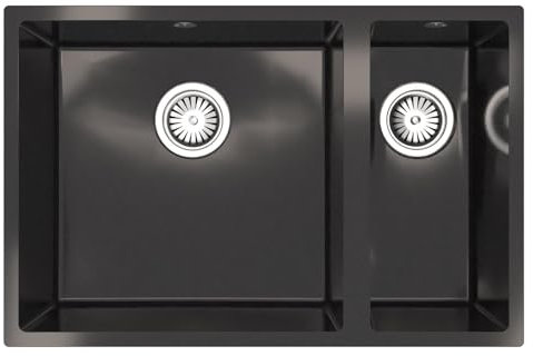 Liquida CM670GB 1.5 Bowl Comite Undermount/Inset Gloss Black Kitchen Sink