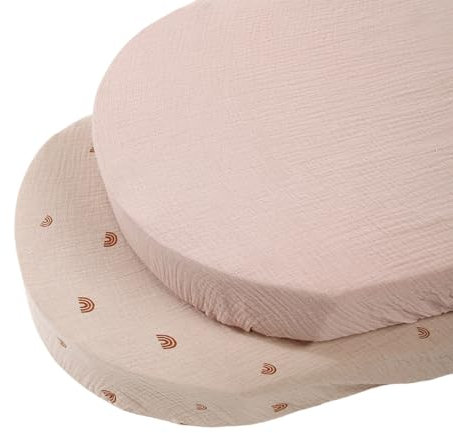 BELOWSYALER 2pcs Comfortable & Breathable Baby Bedding Sheets Cotton Bassinet Liners Soft Baby Cradles Sheets For Infants Bed