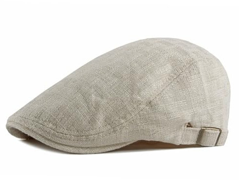 HIQIU Schiebermütze Herren Flatcap Schirmmützen Gatsby Barett Cap Ivy Irish Hat Newsboy Baskenmütze Cap (DE/NL/SE/PL, Alphanumerisch, M, L, Beige)
