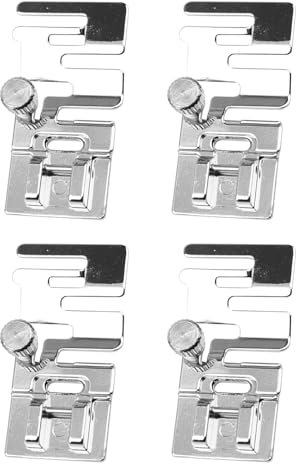 4 Stücke Nähfüße für Häuslich Nähmaschine Gummiband Haushaltsnähmaschine Nähfüße für Gummibänder Elastische Bänder Nähfüße aus Legierung in Silver