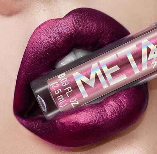 NIE PAN CHONG SHENG Lucidalabbra in metallo rossetto impermeabile cosmetici trucco labbra lucidalabbra discoteca non sbiadisce lucidalabbra (VIOLA AVVELENANTE)