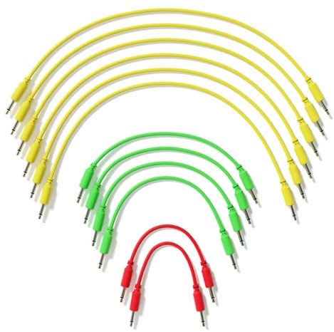 ExcelValley Mono-Patchkabel, modular, TS 3,5 mm, 1/8 Zoll, Eurorack-Synthesizer, 12 Stück