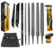 TOOLAN: File Set, File & Saw Set. metal file,metal files tools for steel,Professional Steel File Triangle/Flat/Half-Round/Round Files for MetalWoodPlastic,Woodworking, Blade Quick Change Mechanism