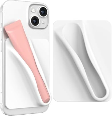TPZORJX Lipgloss-Schutzhülle für Handy, lipgloss handyhülle,handyhülle lipgloss halter,seidiges Silikon, zum Aufkleben, kompatibel mit iPhone, Samsung, Galaxy, Android-Smartphones (Weiß)