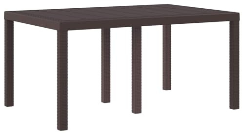 vidaXL Gartentisch Braun 150 x 100 x 73 cm Poly-Rattan, Garten und Terrasse, Moderner rechteckiger Esstisch, Wetterfestes Outdoor-Möbel, Große Versammlungen