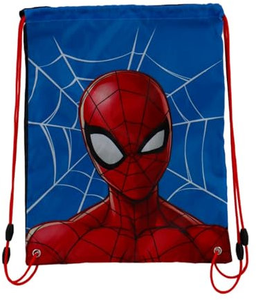 Marvel Spiderman - Turnbeutel Sportbeutel Schuhbeutel, 41 x 32 cm, blau/rot