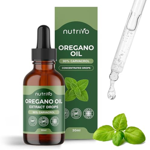 Oregano Oil Drops - 90% Carvacrol | 30ml Bottle - Over 1 Year Supply | Pure Wild Oregano Oil for Immune Support, Digestive Health & Natural Wellness | Pure and Potent Oil of Oregano