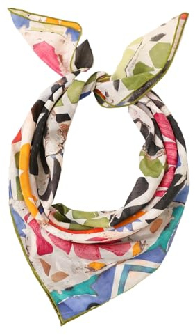 Prettystern Unisex Seide Baumwolle Mix 65/65 cm Halstuch handrolliert Nickituch Kopftuch Bandana Seidenhalstuch Damen & Herren