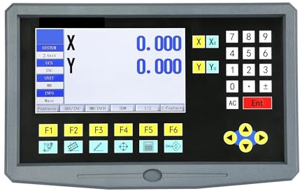 Lineare Skala, Drehmaschine Fräsen 9 Sprachen 2 Achsen LCD DRO Digitalanzeige und Stück 50-1000 mm lineare Skala Encoder Gitter Lineal für Fräsmaschinen(HS800-2 with scales)