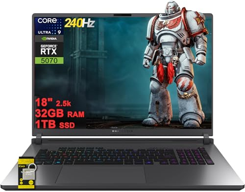ASUS ROG Strix G18 G815 Gaming AI Laptop 18 2560x1600 240Hz (100% DCI-P3) Intel 24-core Ultra 9 275HX 32 Go de RAM 1 To SSD GeForce RTX 5070 (jusqu'à 798 AI Tops) Rétroéclairé RVB WiFi7 Win11 1 ICP