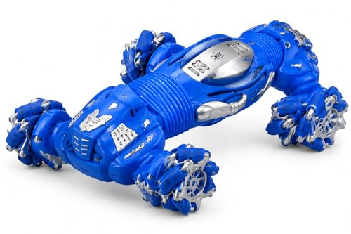 D.I.L Gesture Controlled RC Stunt Car 360° Spin Twist Drift Toy with LED Lights Rechargeable Battery Hand Sensor Remote Car for Kids Boys Girls Orange & Blue (BLUE)
