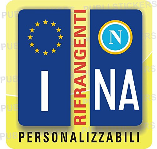 ADESIVI RIFRANGENTI PER TARGA AUTO CON PROVINCIA E SIMBOLO CALCISTICO - (KIT UTILE PER 1 TARGA) - publi2000@libero.it - Tel. 3282918072