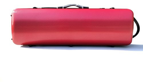 yinfente 4/4 Neuer Violinenkoffer Gemischte Kohlefaser Starker leichter länglicher Koffer in voller Größe Rot