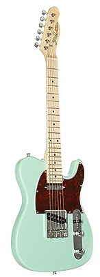 J & D E-Gitarre im TL-MINI-Stil mit Erle-Korpus, Ahorn-Hals, Keramik Single Coil, Surf Green, Vintage Style