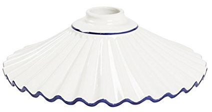 Paralume ceramica bianca di ricambio per applique e lampadari ferro e ottone 30 cm (Blu)