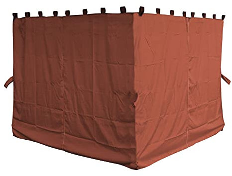 QUICK STAR 4 Seitenteile für Pavillon Nizza 3x3m Seitenwand Terra/Rotorange RAL 2001