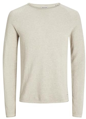 JACK & JONES Herren Jjehill Knit Crew Neck Noos Pullover, Elfenbein(oatmealmelange), XXL EU