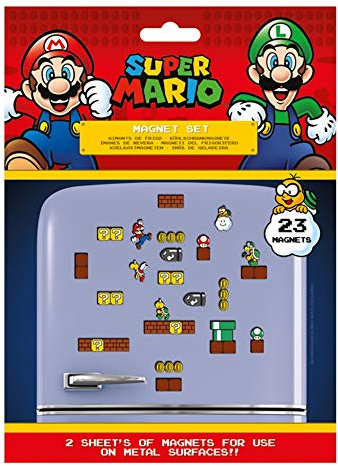 Pritties Accessories Echte Super Mario Pilz Königreich 23 Stück Kühlschrankmagnet Set Kühlschrankmagnete