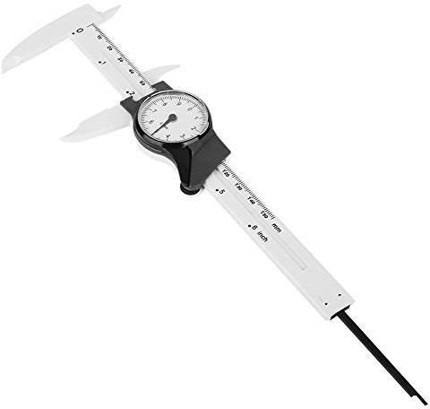 0-150 mm Kunststoff Zifferblatt Messschieber Lineal Messgerät Messwerkzeug(Weiß)