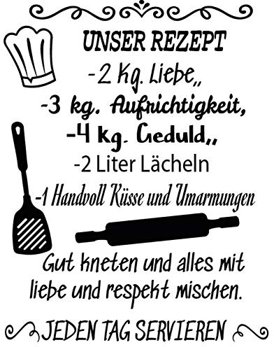 Docliick® Wandtattoo SpruchUNSER REZEPT. Wandtattoo SpruchWandtattoo Spruch-UNSER REZEPT. Wandtattoo Spruch-Wandaufkleber Spruch-Wandaufkleber