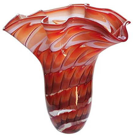 Jozefina Art Factory, handgefertigte, mundgeblasene künstlerische Glasvase, wie Murano-Stil, Blueberry 92A