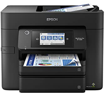 Epson Workforce Pro WF-4830 Wireless All-in-One Printer, Auto 2-Sided Print Copy, Scan/Fax, 50-Page ADF, 500-sheet Paper Capacity, and 4.3 Color Touchscreen, Works with Alexa - Black