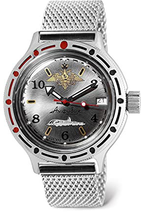 VOSTOK | Amphibian U-Boot Russian Military Style Diver Watch | WR 200m | Modell 420392, Mailand, Taucher, selbstaufziehend