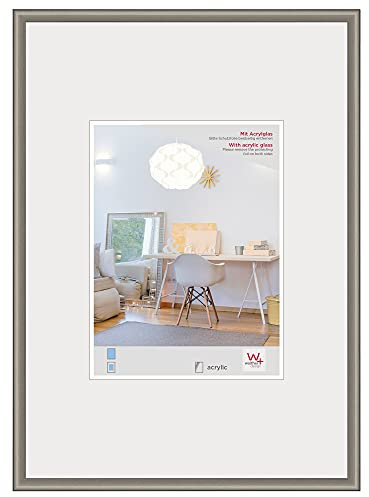 walther design Bilderrahmen stahl 50 x 60 cm mit Kunstglas, New Lifestyle Kunststoffrahmen KVX060D