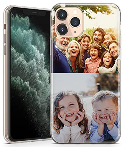 TULLUN Personalised Picture Image Design Custom Style Soft TPU Rubber Phone Case For iPhone - Your Own Style Collage of Two Photos - for iPhone 11