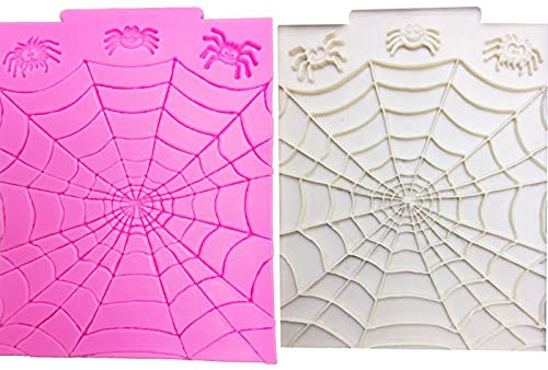 MOUMOU 1 Stück Halloween Spider 3D Fondant Schokolade Silikonformen Dekoration Spinnennetz Spitze Für Kuchen Backzubehör Werkzeuge