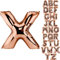 DekoRex Folienballon Rosegold 100cm Luftballon Geburtstag Hochzeit Deko (Buchstabe X)
