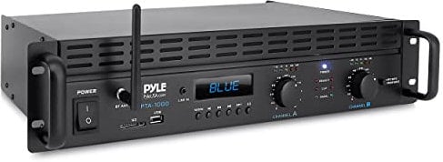 Pyle Amplificador de Potencia Bluetooth de 2 Canales, 2000 W, Montaje en Rack, Receptor estéreo inalámbrico de Audio Profesional con Entrada TRS XLR, LCD, Modo Puente, Ventilador de refrigeración